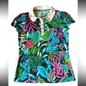 Lilly Pulitzer UPF 50+ Luxletic Polo Shirt size small